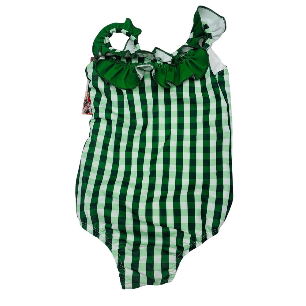 NWT Sugar Bee Size 4 Green Plaid Swimsuits